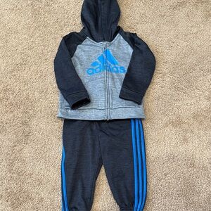 Adidas Kids' Black and Blue Joggers